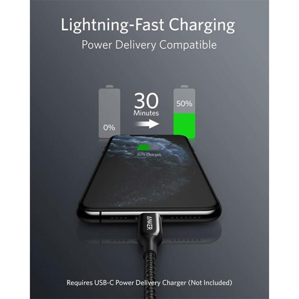 Anker A8843 PowerLine 6ft USB C to Lightning Cable 1