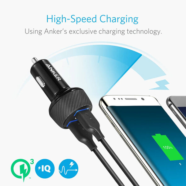 Anker PowerDrive Speed 2 39W QC 3.0 Dual Port Car Charger 5