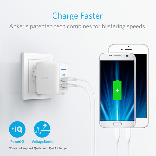 Anker PowerPort Elite 2 24W Dual Port Wall Charger 1