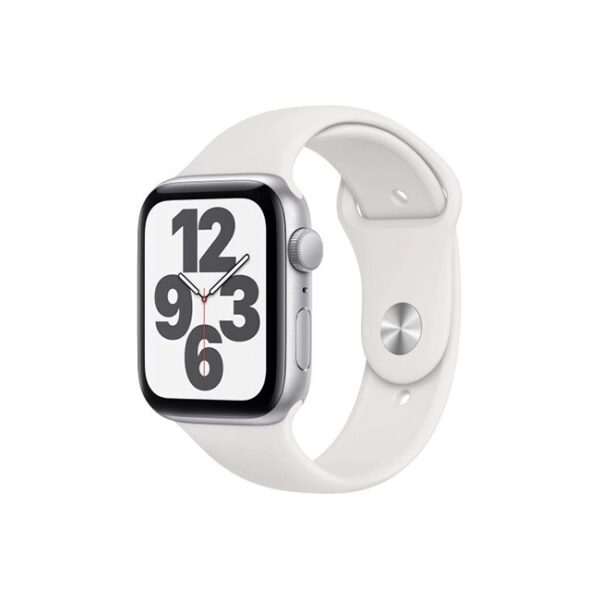 Apple Watch SE 44MM Silver Aluminum GPS White Sport Band