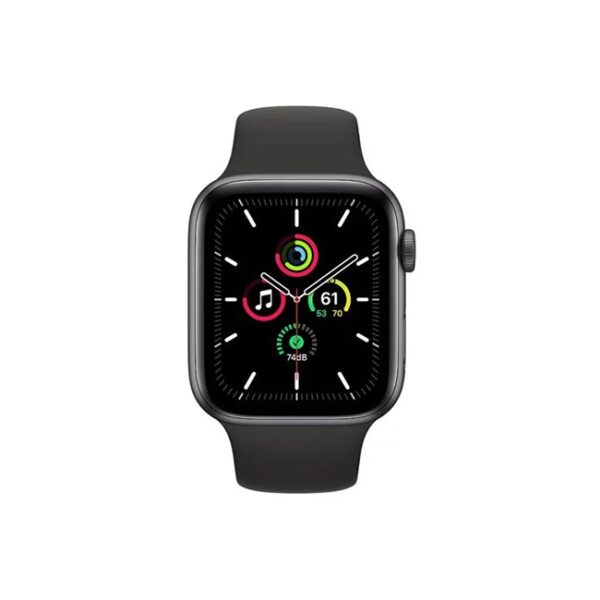 Apple Watch SE 44MM Space Gray Aluminum GPS Black Sport Band 1