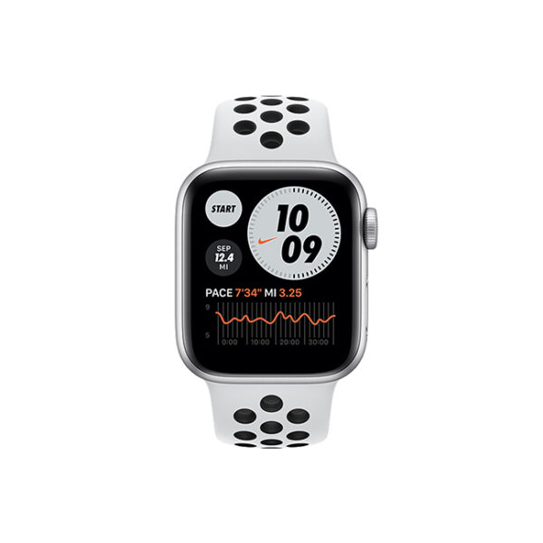 Apple Watch SE Nike 44MM Silver Aluminum GPS Pure PlatinumBlack Nike Sport Band 1