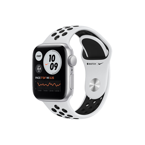 Apple Watch SE Nike 44MM Silver Aluminum GPS Pure PlatinumBlack Nike Sport Band