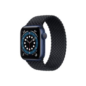 Apple Watch Series 6 42MM Blue Aluminum GPS Braided Solo Loop Charcoal
