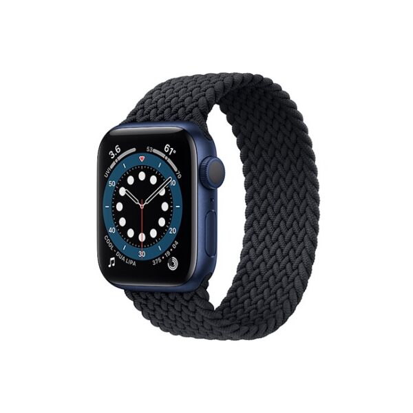 Apple Watch Series 6 42MM Blue Aluminum GPS Braided Solo Loop Charcoal