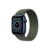 Apple Watch Series 6 42MM Blue Aluminum GPS Braided Solo Loop Inverness Green