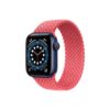 Apple Watch Series 6 42MM Blue Aluminum GPS Braided Solo Loop Pink Punch