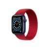 Apple Watch Series 6 42MM Blue Aluminum GPS Braided Solo Loop Pink Punch Red