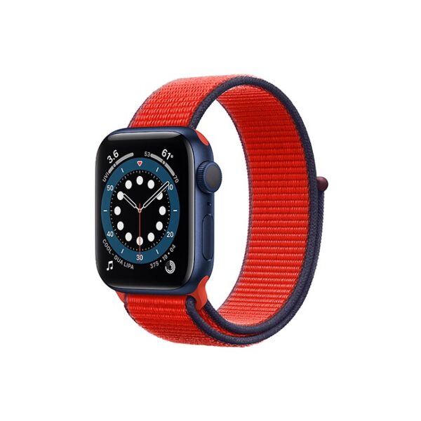 Apple Watch Series 6 42MM Blue Aluminum GPS Sport Loop Plum Red