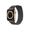 Apple Watch Series 6 42MM Gold Stainless Steel GPS Cellular Leather Loop black