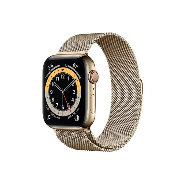 Apple Watch Series 6 42MM Gold Stainless Steel GPS Cellular Milanese Loop gold