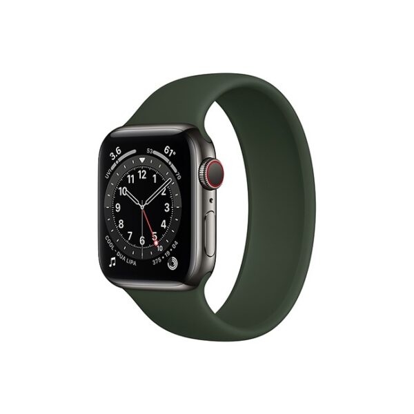 Apple Watch Series 6 42MM Graphite Stainless Steel GPS Cellular Solo Loop Cyprus Green