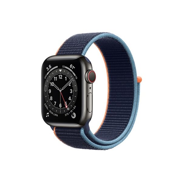 Apple Watch Series 6 42MM Graphite Stainless Steel GPS Cellular Sport Loop deep navy