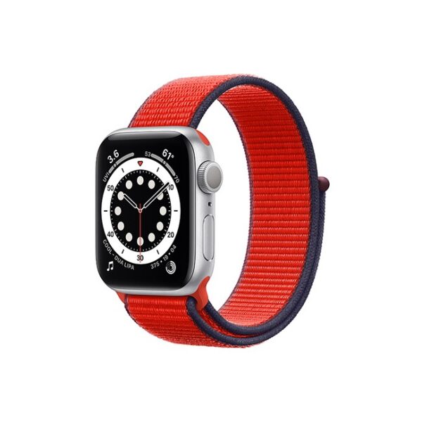 Apple Watch Series 6 42MM Silver Aluminum GPS Sport Loop Red
