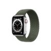 Apple Watch Series 6 42MM Silver Stainless Steel GPS Cellular Braided Solo Loop Inverness Green