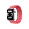Apple Watch Series 6 42MM Silver Stainless Steel GPS Cellular Braided Solo Loop Pink punch