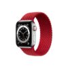 Apple Watch Series 6 42MM Silver Stainless Steel GPS Cellular Braided Solo Loop Red