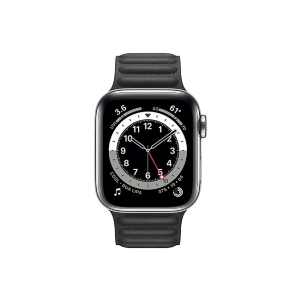 Apple Watch Series 6 42MM Silver Stainless Steel GPS Cellular Leather Link
