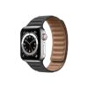 Apple Watch Series 6 42MM Silver Stainless Steel GPS Cellular Leather Link black