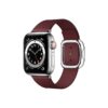 Apple Watch Series 6 42MM Silver Stainless Steel GPS Cellular Modern Buckle Garnet