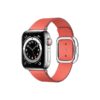 Apple Watch Series 6 42MM Silver Stainless Steel GPS Cellular Modern Buckle Pink citrus