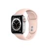 Apple Watch Series 6 42MM Silver Stainless Steel GPS Cellular Sport Band Pink Sand