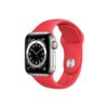 Apple Watch Series 6 42MM Silver Stainless Steel GPS Cellular Sport Band red
