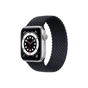 Apple Watch Series 6 42mm Silver Aluminum GPS Braided Solo Loop Charcoal