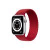 Apple Watch Series 6 42mm Silver Aluminum GPS Braided Solo Loop Red