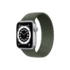 Apple Watch Series 6 42mm Silver Aluminum GPS Braided Solo Loop inverness green