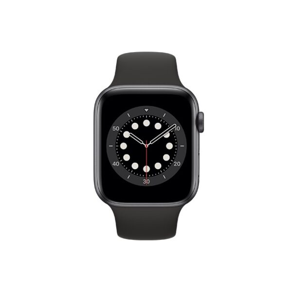 Apple Watch Series 6 42mm Space Gray Aluminum GPS Black Sport Band 1