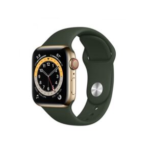 Apple Watch Series 6 44MM Gold Stainless Steel GPS Cellular Cyprus Green Sport Band