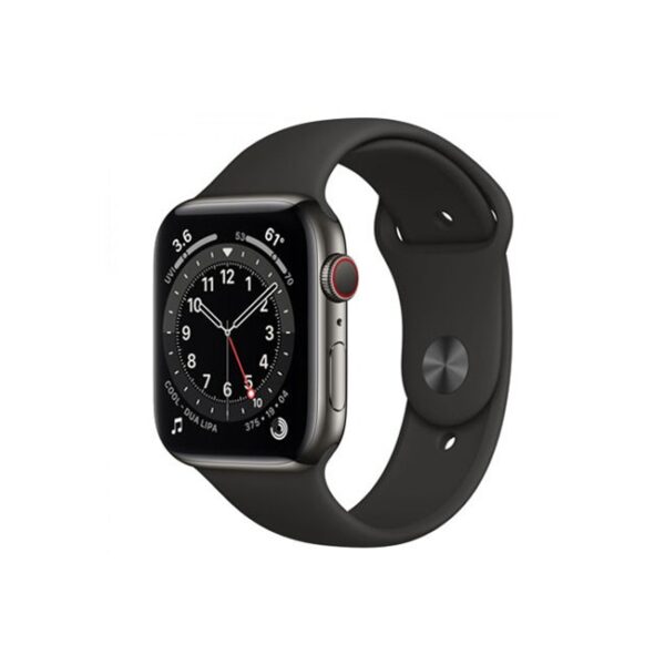 Apple Watch Series 6 44MM Graphite Stainless Steel GPS Cellular Black Sport Band