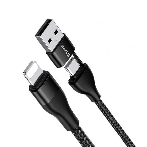 Baseus 2 in 1 USB to Type C Lightning Dual Output Cable 1