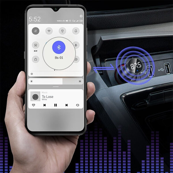 Baseus Energy Column Car Wireless MP3 Charger FM Transmitter 9