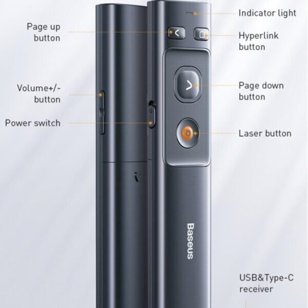 Baseus Orange Dot Bluetooth Wireless Presenter Remote 6