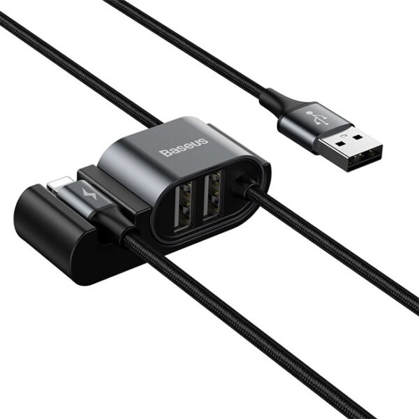Baseus Special Data Cable for Car Backseat Lightning Dual USB Hub 1