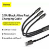 Baseus Tungsten Gold 3 in 1 Fast Charging Data Cable 1