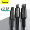Baseus Tungsten Gold 3 in 1 Fast Charging Data Cable 2