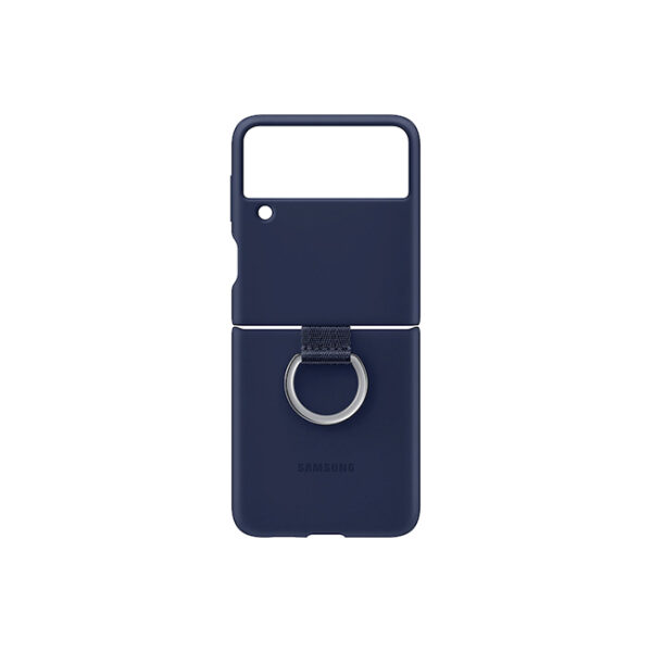 Samsung Galaxy Z Flip3 5G Navy Blue Silicone Cover with Ring 3