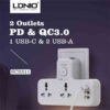 LDNIO SC2311 2 Port with 1 USB C and 2 USB A Power Socket 3