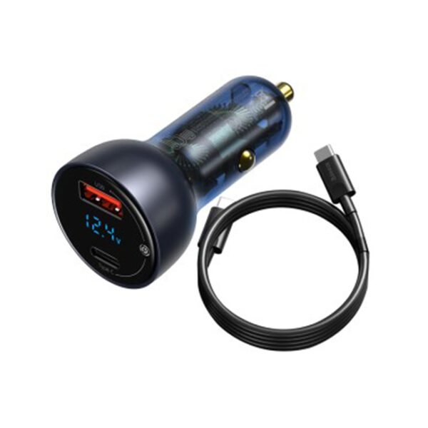 Baseus Particular Digital Display QC PPS 65W Dual Quick Car Charger with Type C Cable