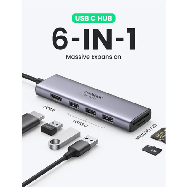 UGREEN 60383 Premium 6 in 1 USB C Multifunction Adapter 1