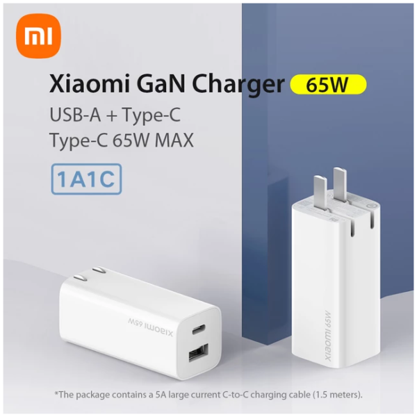 Xiaomi Mi 65W USB A USB C GaN Fast Charger 2