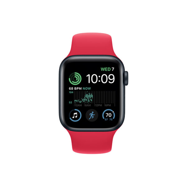 Apple Watch SE 2nd Gen 40MM Midnight Aluminum GPS – Red Sport Band 1