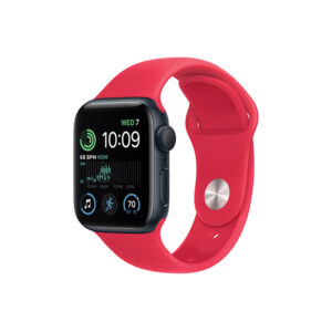 Apple Watch SE 2nd Gen 40MM Midnight Aluminum GPS – Red Sport Band