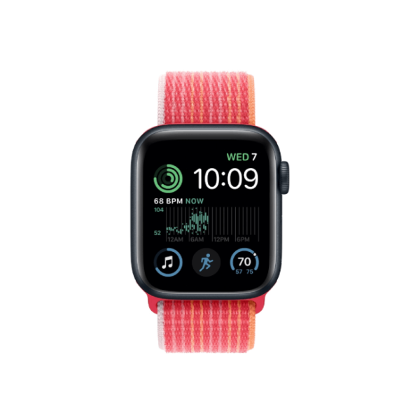 Apple Watch SE 2nd Gen 40MM Midnight Aluminum GPS – Red Sport Loop Band 1