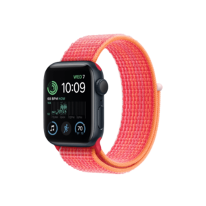 Apple Watch SE 2nd Gen 40MM Midnight Aluminum GPS – Red Sport Loop Band