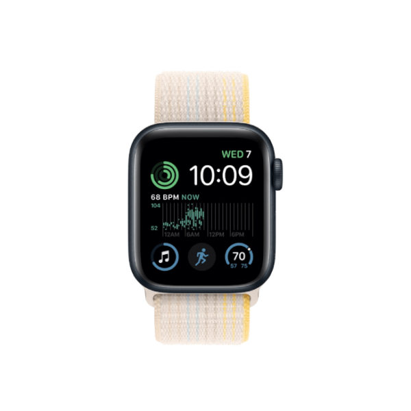 Apple Watch SE 2nd Gen 40MM Midnight Aluminum GPS – Starlight Sport Loop Band 1