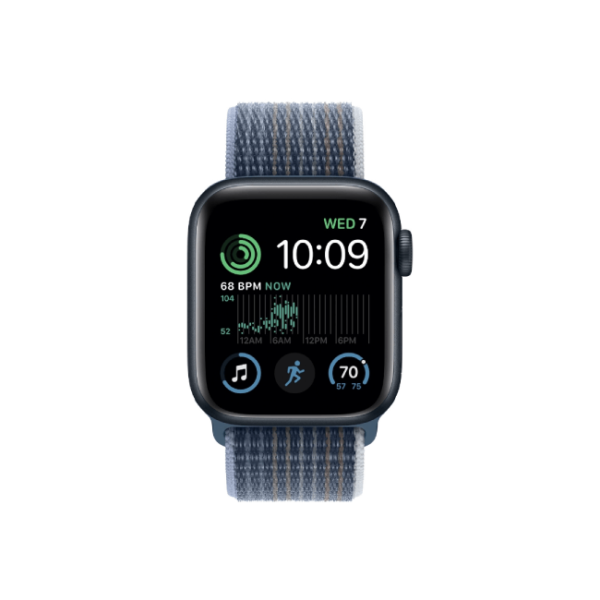 Apple Watch SE 2nd Gen 40MM Midnight Aluminum GPS – Storm Blue Sport Loop Band 1